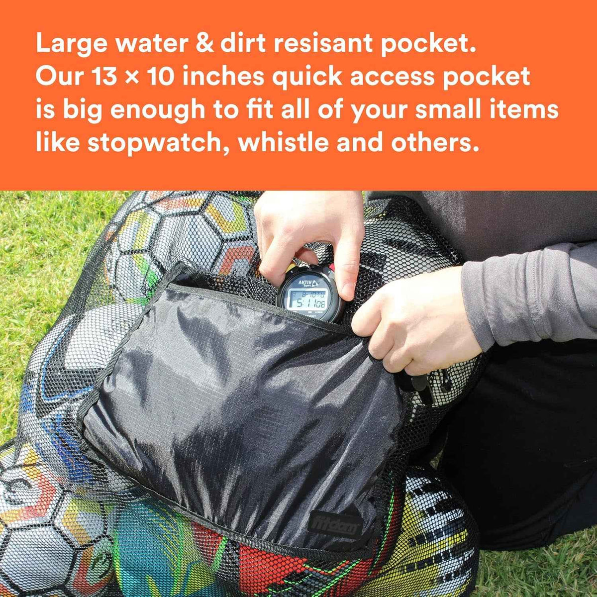 Heavy Duty Mesh Sports Gear Bag with Adjustable Shoulder Strap