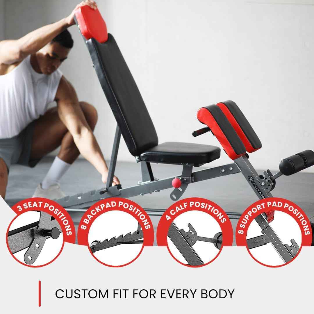 Finer Form Multi-Functional Adjustable FID Weight Bench and Roman Chair